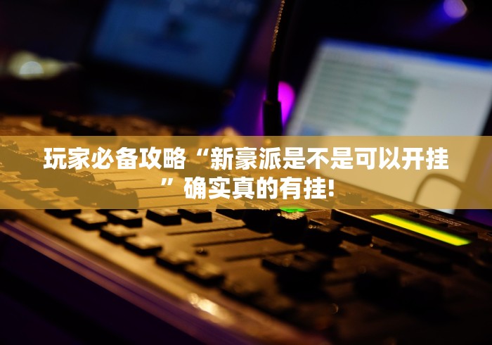 玩家必备攻略“新豪派是不是可以开挂”确实真的有挂! 玩家必备攻略“新豪派是不是可以开挂”确实真的有挂!