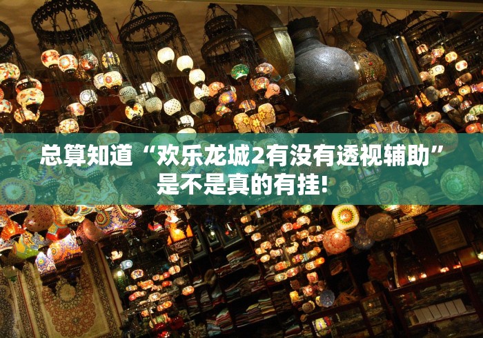 总算知道“欢乐龙城2有没有透视辅助”是不是真的有挂!