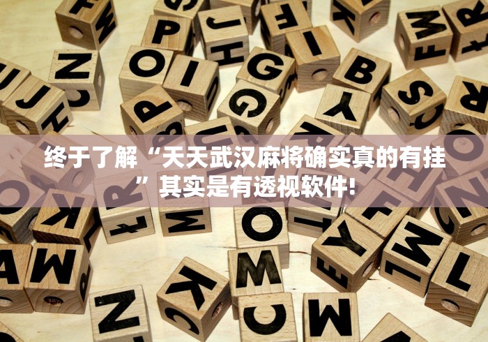 终于了解“天天武汉麻将确实真的有挂”其实是有透视软件! 终于了解“天天武汉麻将确实真的有挂”其实是有透视软件!