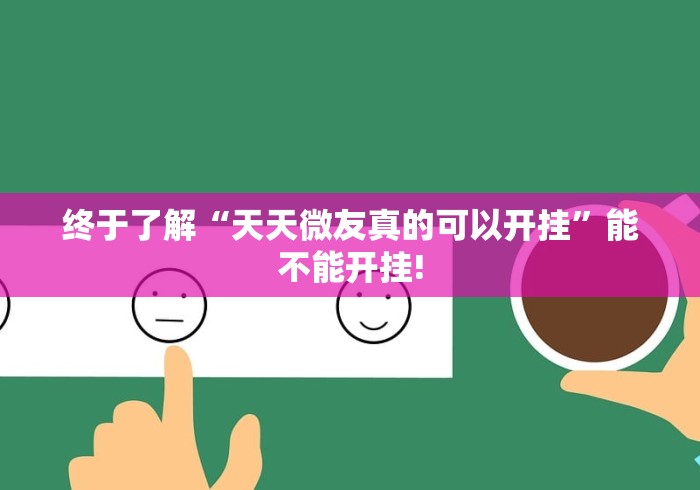 终于了解“天天微友真的可以开挂”能不能开挂!