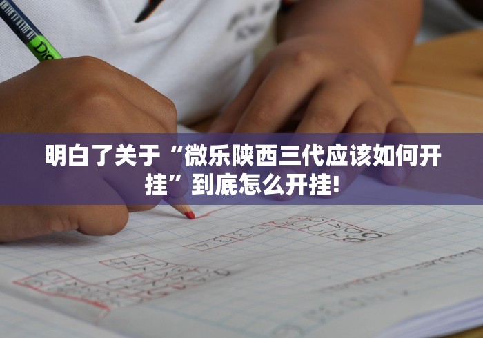 明白了关于“微乐陕西三代应该如何开挂”到底怎么开挂! 明白了关于“微乐陕西三代应该如何开挂”到底怎么开挂!