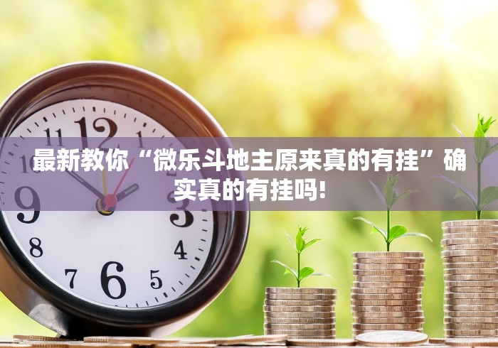 最新教你“微乐斗地主原来真的有挂”确实真的有挂吗!