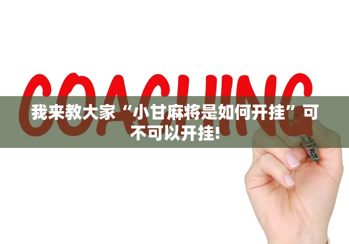 我来教大家“小甘麻将是如何开挂”可不可以开挂!