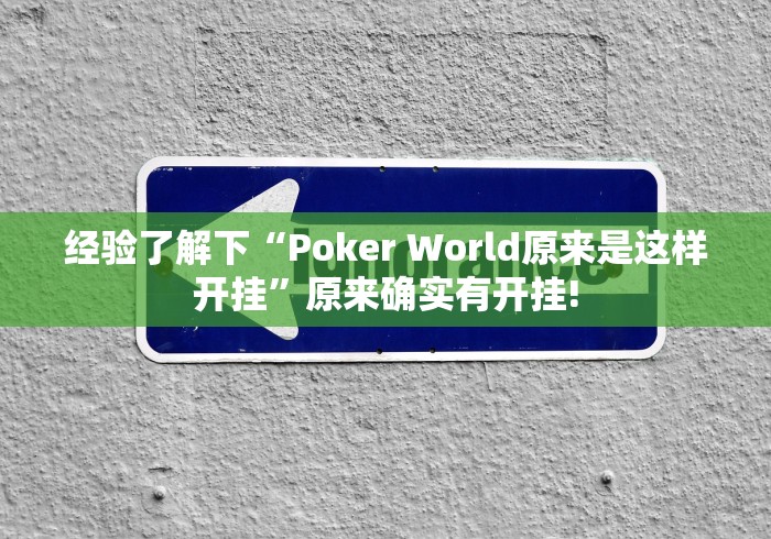 经验了解下“Poker World原来是这样开挂”原来确实有开挂!