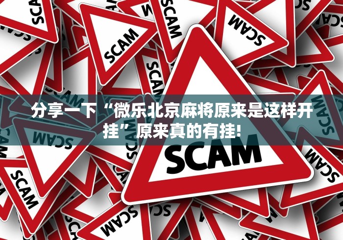 分享一下“微乐北京麻将原来是这样开挂”原来真的有挂!