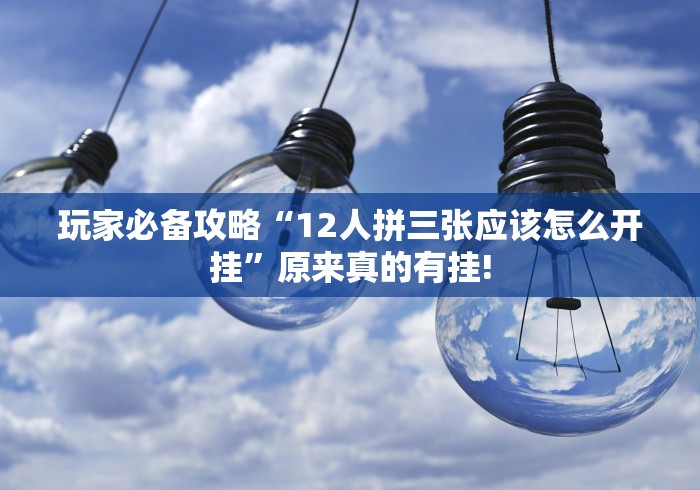 玩家必备攻略“12人拼三张应该怎么开挂”原来真的有挂!
