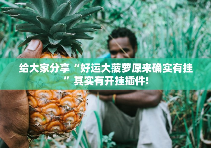 给大家分享“好运大菠萝原来确实有挂”其实有开挂插件!