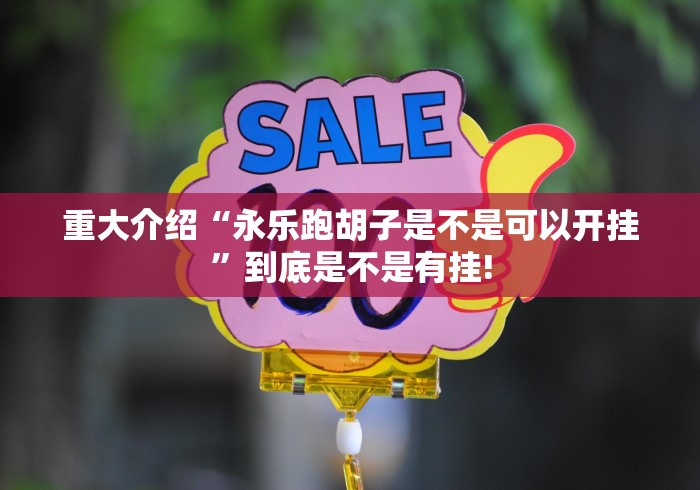 重大介绍“永乐跑胡子是不是可以开挂”到底是不是有挂!