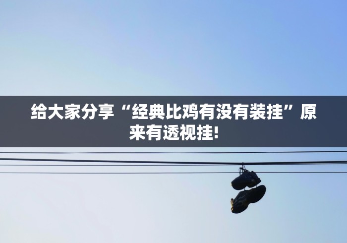 给大家分享“经典比鸡有没有装挂”原来有透视挂!