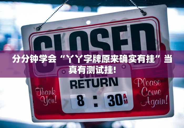 分分钟学会“丫丫字牌原来确实有挂”当真有测试挂!