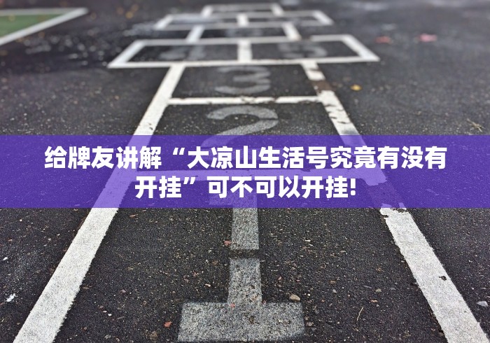 给牌友讲解“大凉山生活号究竟有没有开挂”可不可以开挂!