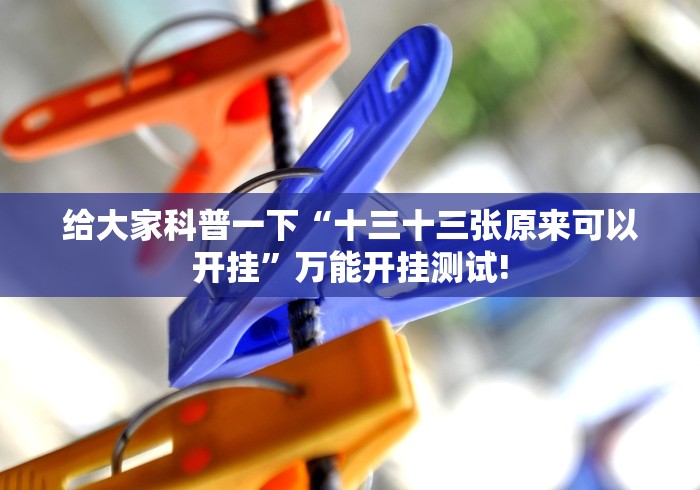 给大家科普一下“十三十三张原来可以开挂”万能开挂测试!