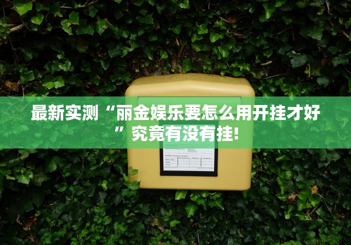 最新实测“丽金娱乐要怎么用开挂才好”究竟有没有挂!