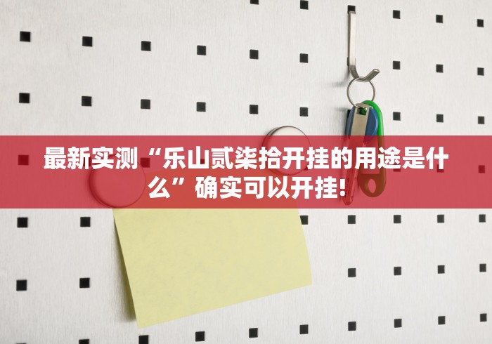 最新实测“乐山贰柒拾开挂的用途是什么”确实可以开挂! 最新实测“乐山贰柒拾开挂的用途是什么”确实可以开挂!