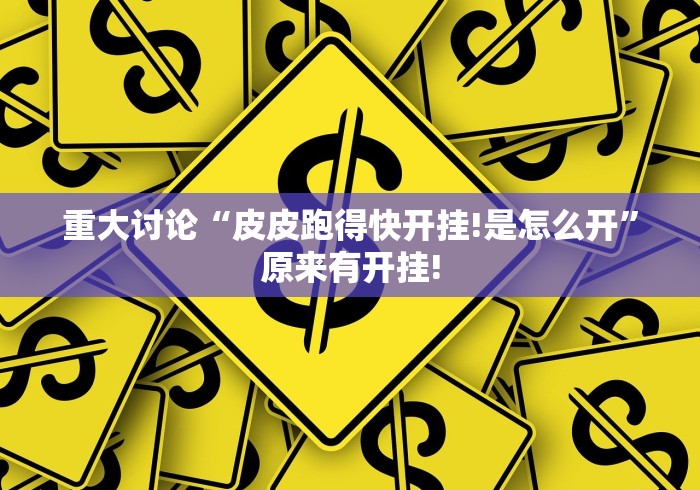 重大讨论“皮皮跑得快开挂!是怎么开”原来有开挂!