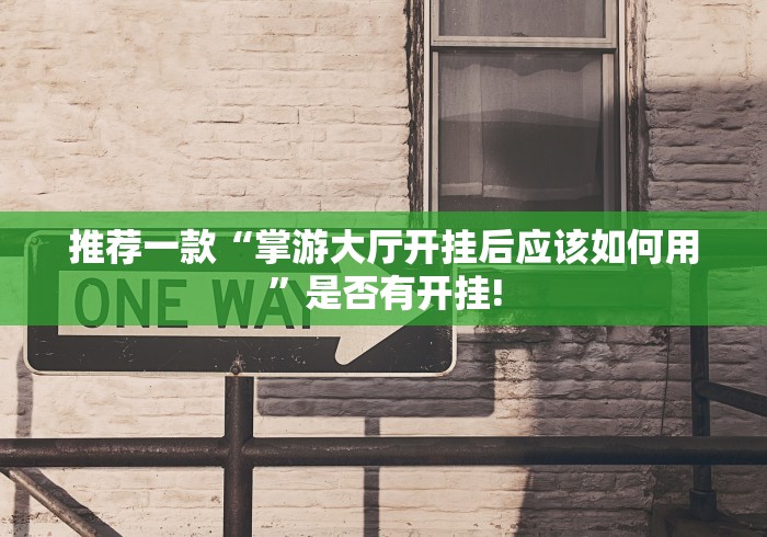 推荐一款“掌游大厅开挂后应该如何用”是否有开挂!